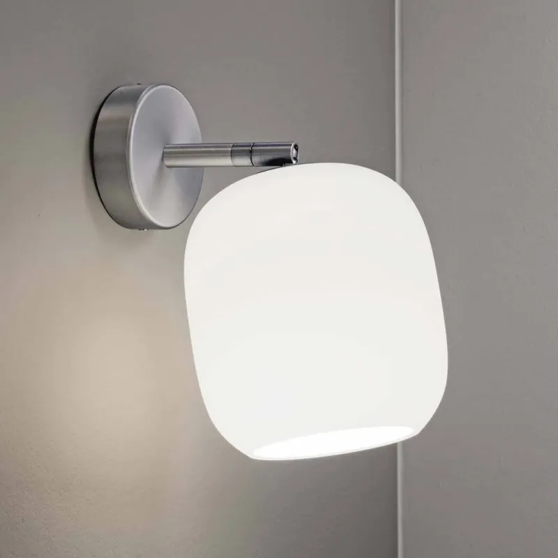 Casablanca Wandstrahler Murea Ø 13cm an der Wand montiert, elegantes Design in Weiß.