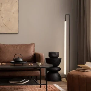Wetro LED Stehlampe 3000K Schwarz, Gold moderne Stehleuchte für Wohnzimmer mit elegantem Design
