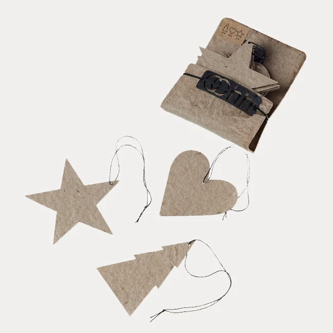 Papieranhänger pulp 12er Set - natural