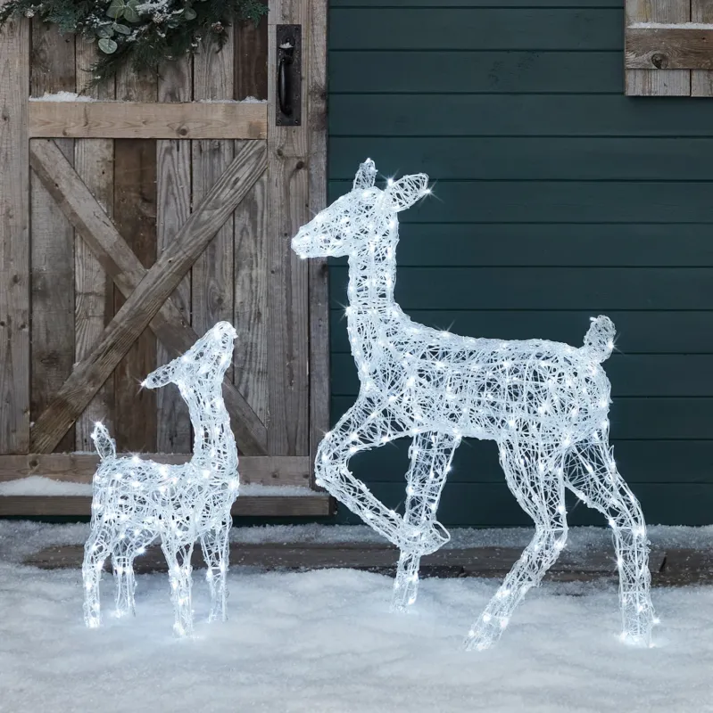 2er Set Solar-LED-Rentiere Hirschkuh & Rehkitz M Swinsty
