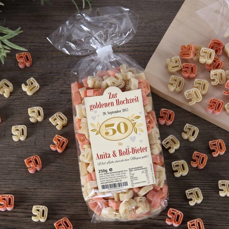 Zahlen-Nudeln zum 50. Hochzeitstag