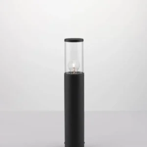 Zosia Außenpollerleuchte Dunkelgrau IP65, moderne schwarze Gartenleuchte aus Aluminium und Acryl für Terrasse und Außenbereich