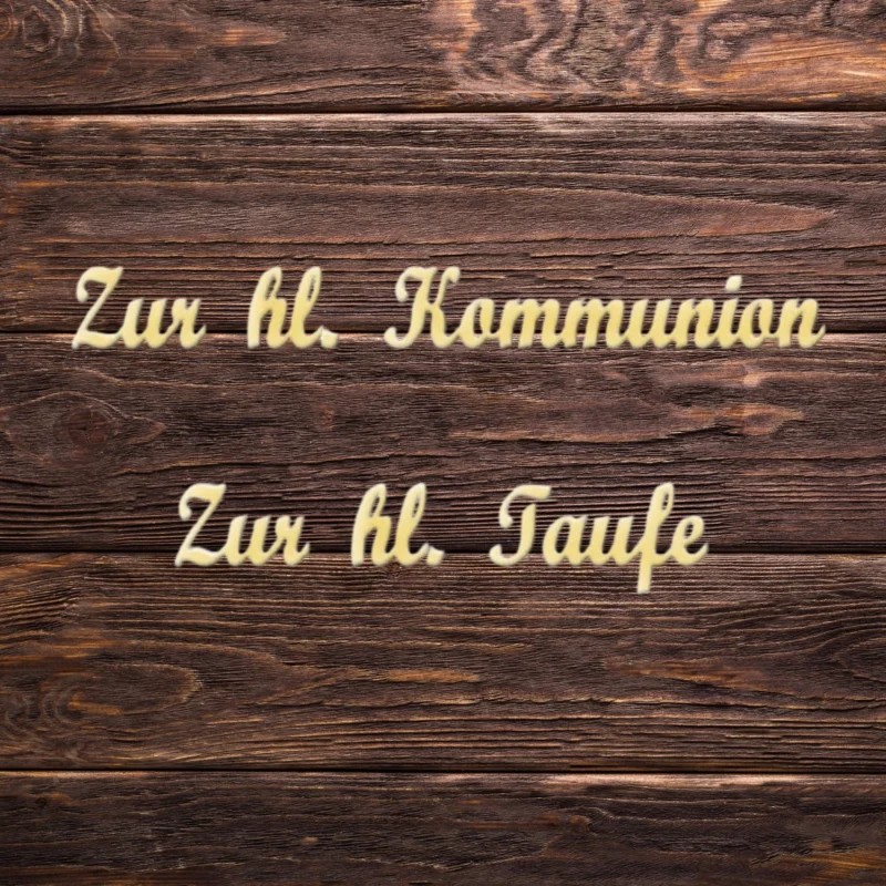 Elegantes Wachsdekor Schriftzug Taufe