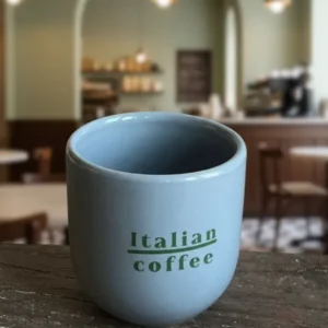 Becher Keramik “Italian coffee” blau-grün