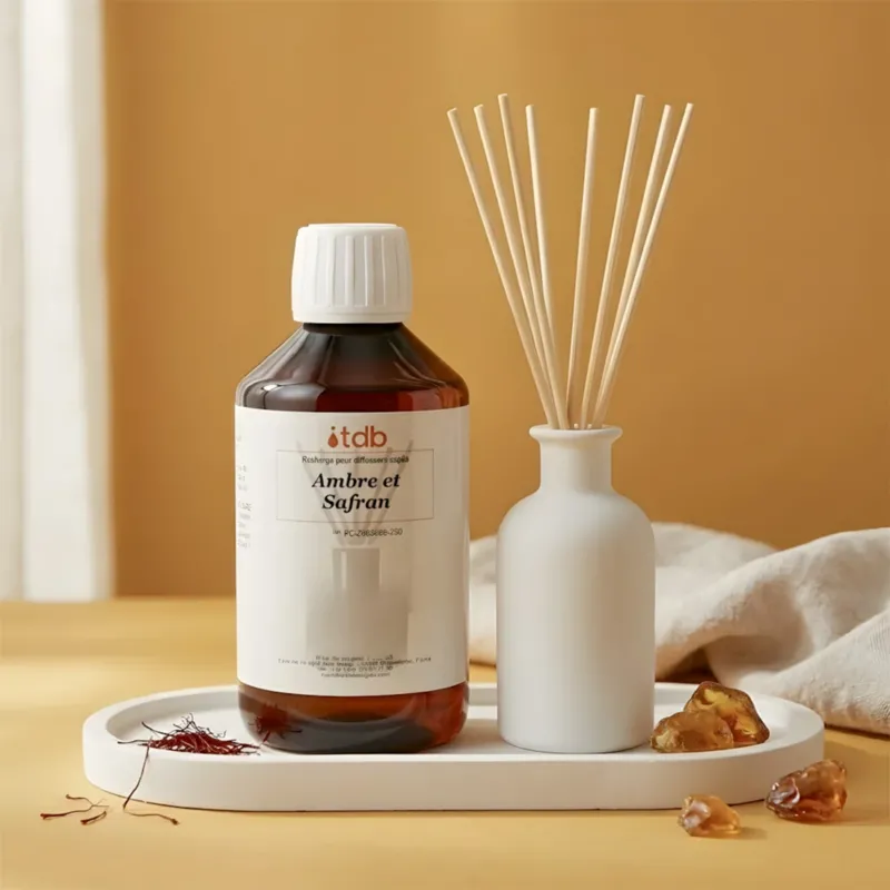 Ambre et safran - Recharge pour diffuseur recharge parfum pour diffuseur d'ambiance flacon Terre de Bougies