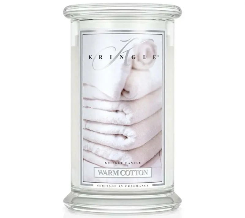 Warm Cotton Duftkerze von Kringle Candle kaufen – frische Wäsche, Frühlingsblüten & Moschus