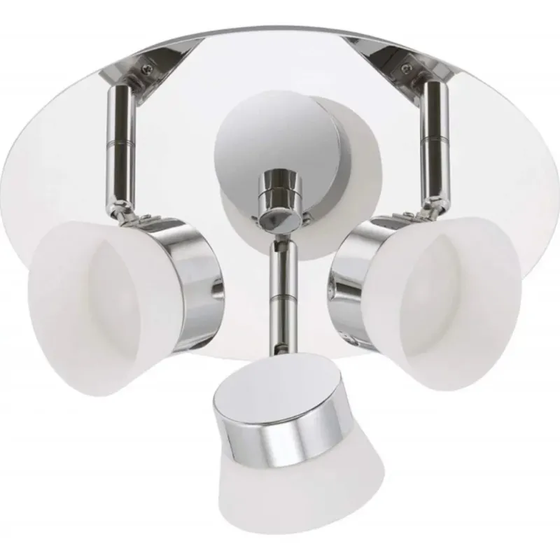 Deckenleuchte Bad LED mit 3 Strahlern IP44 warmweiß 25cm rund Chrom briloner 2209-038 feuchtraum deckenlampe schwenkbar