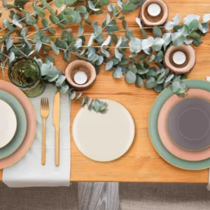 Basic 24 Piece Dinner Set Salmon Pink 6 Person - Exporgin - Global Shopping Site