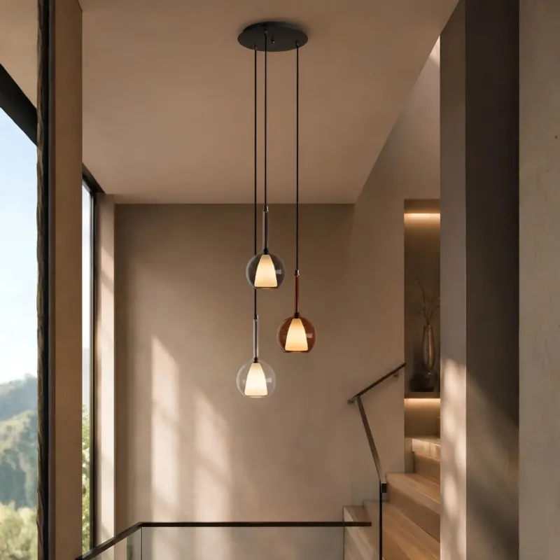 s.luce Belluna Galerieleuchte 3-flammig Ø 40cm Baldachin für stilvolle Treppenhaus- und Galeriebereiche