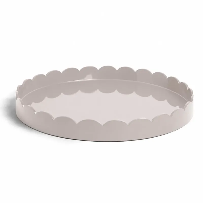 Cappuccino Round Large Lacquered Scallop Tray - Addison Ross Ltd UK