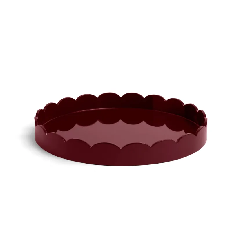 Cherry Round Medium Lacquered Scallop Tray - Addison Ross Ltd UK