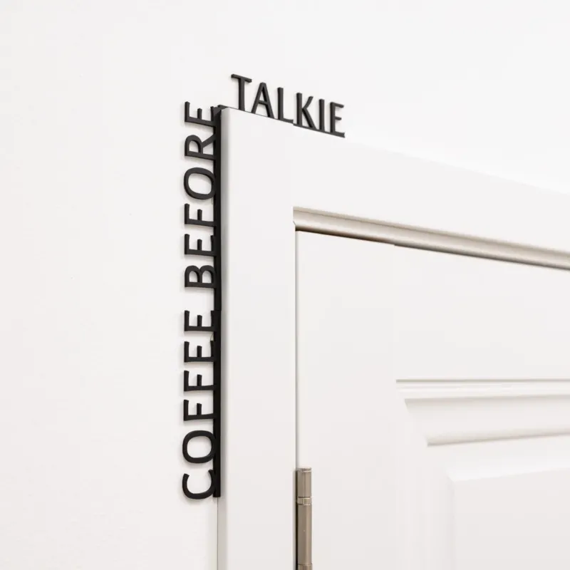 Wooden Corner Quote – Coffee Before Talkie by Enjoy The Wood