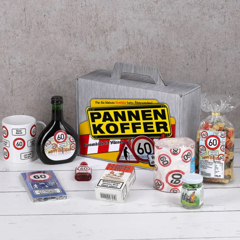 Pannenkoffer mit vielen lustigen Produkten