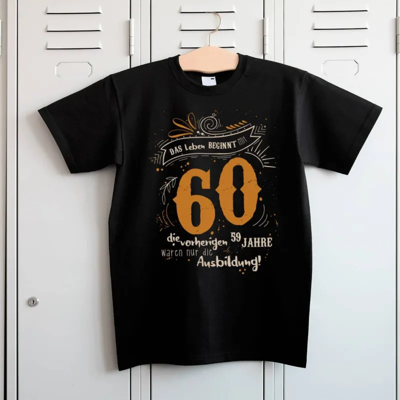 T-Shirt - Das Leben beginnt mit 60