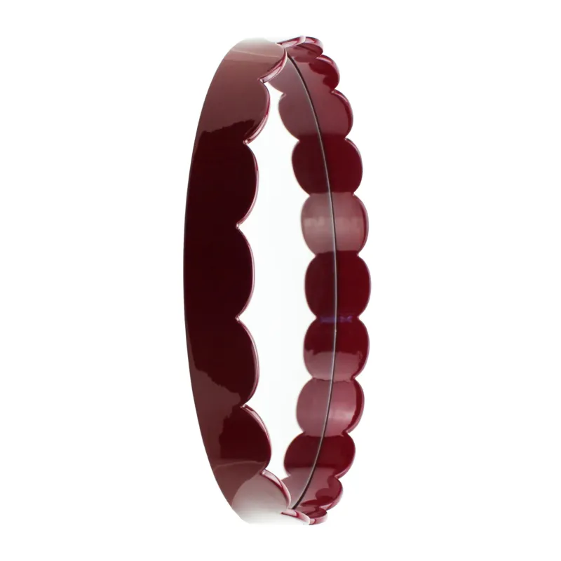 Deep Cherry Red Medium Scallop Round Mirror - Addison Ross Ltd UK