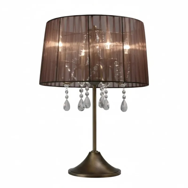 Dekorative Kristall Tischleuchte dimmbar Organza Tischlampe