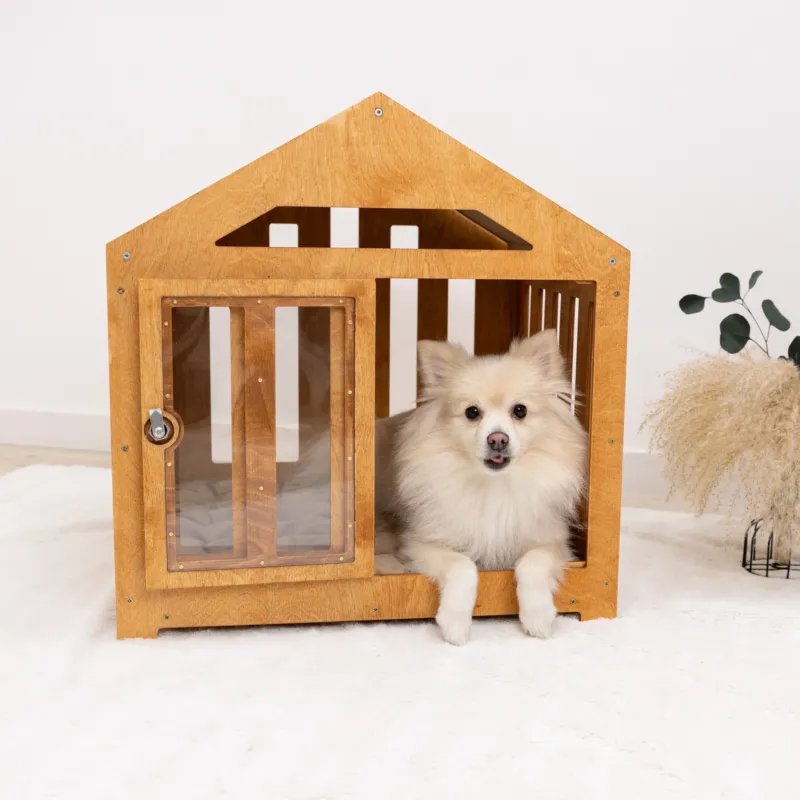 Dog House with a Fabric Roof - Oak by Enjoy The Wood