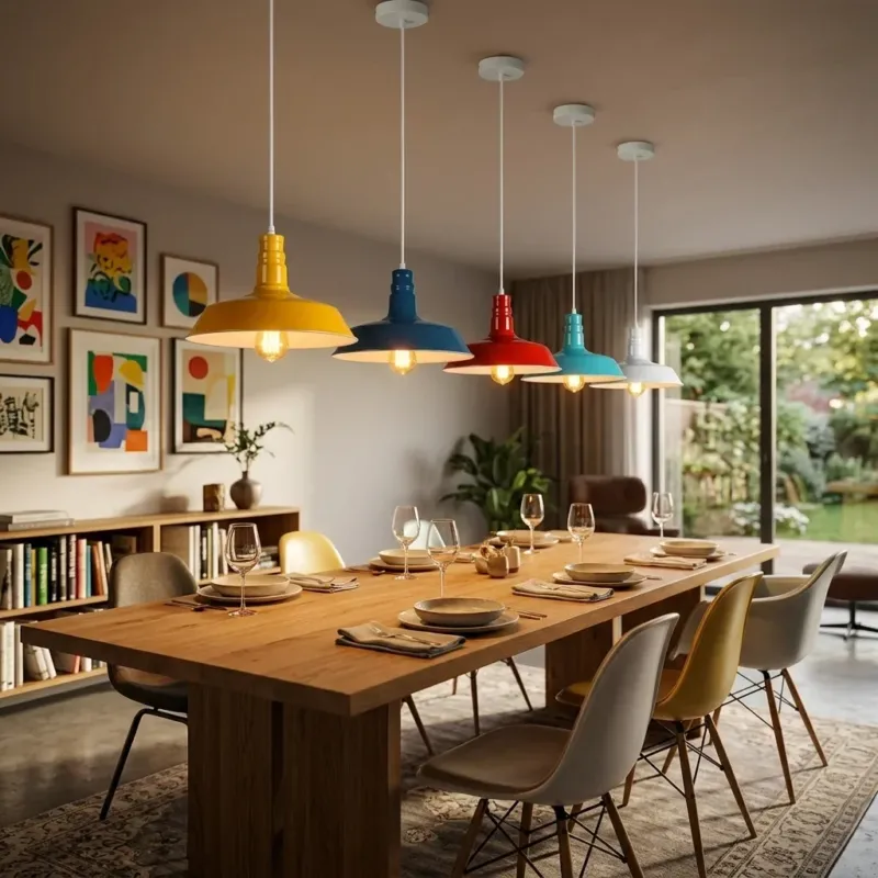 Modern Esstisch Pendelleuchte Groß | E27 Farbige Kücheninsel Lampe~3713