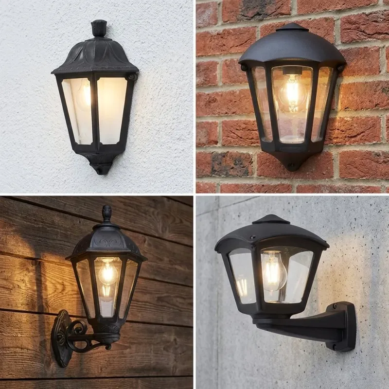 Vintage Außenwandleuchte IP55 Schwarz E27 Gartenleuchte~3830