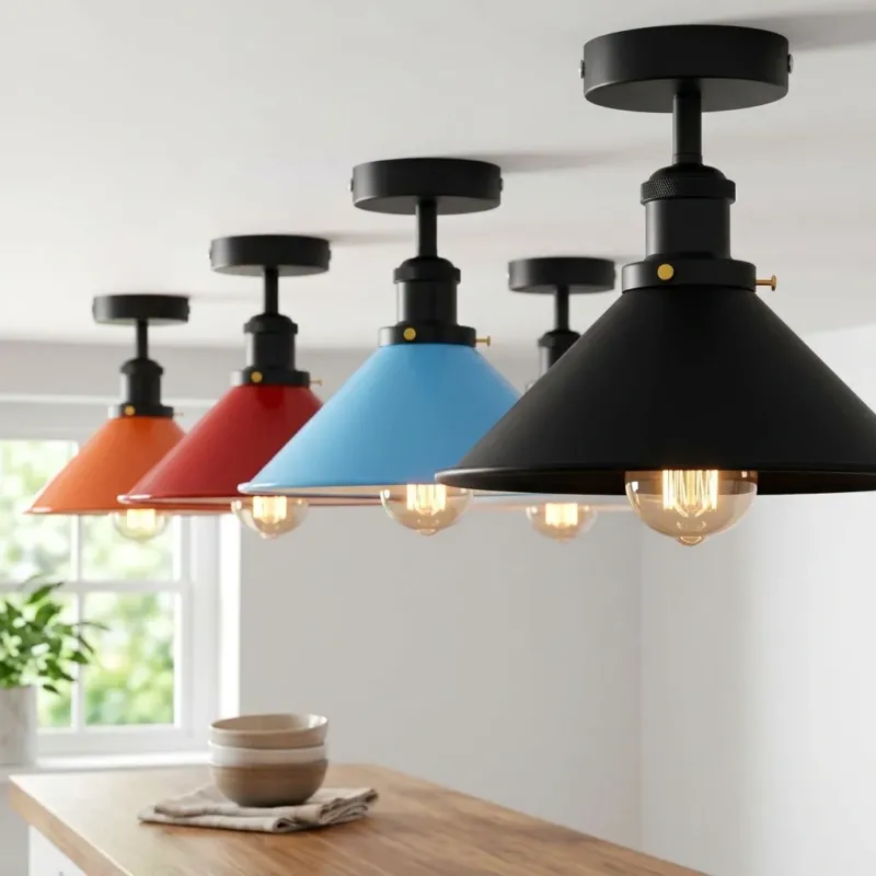 Konische Deckenleuchte – Vintage Unterputz Deckenlampe Flur | Mit Leuchtmittel ~4006