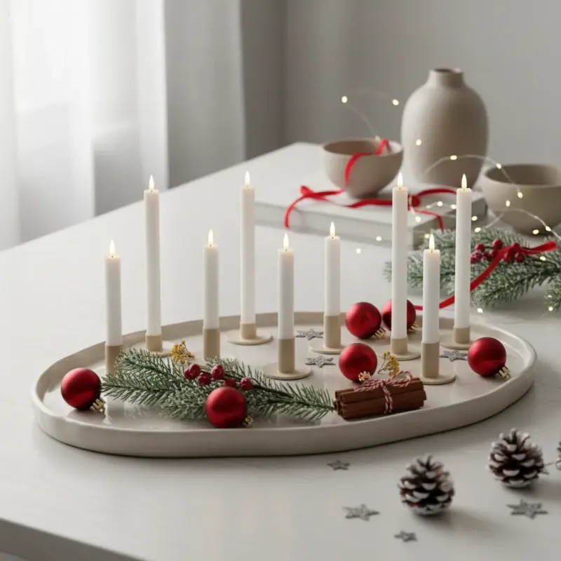Weihnachtliche Stimmung mit romantischen LED Stabkerzen