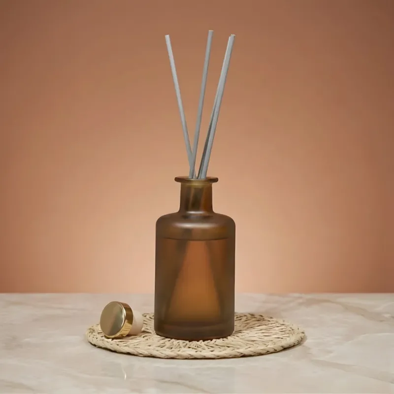 Flacon diffuseur Harmonie ambré givré - 250 ml flacon contenant pour diffuseur de parfum d'ambiance maison Terre de Bougies