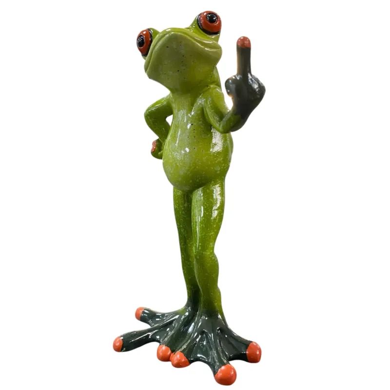 Formano Froschhausen Dekofigur Frosch mit Stinkefinger