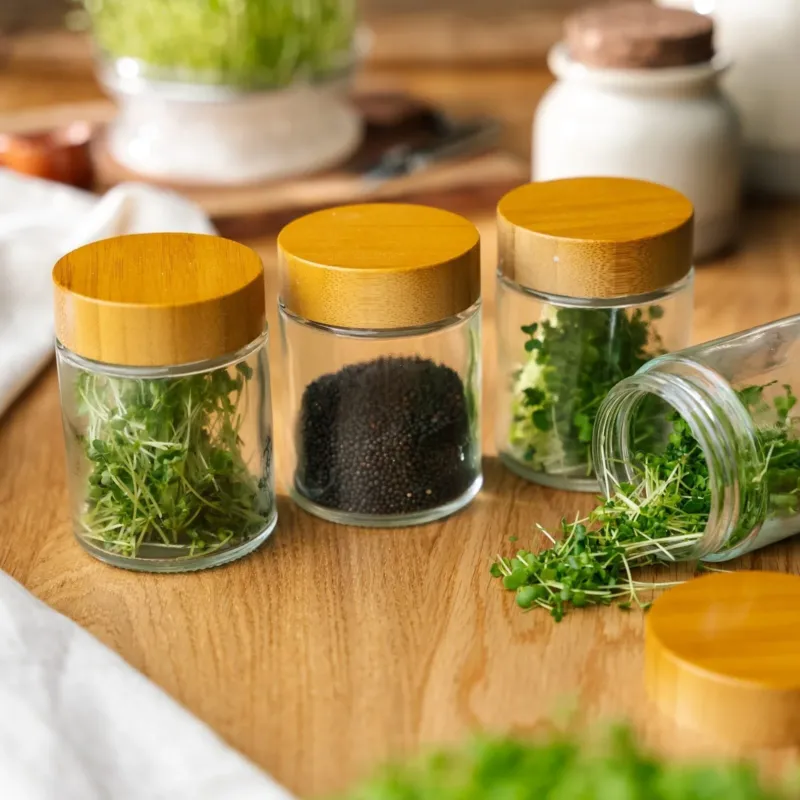 Glas-Aufbewahrungsdosen für Microgreens
