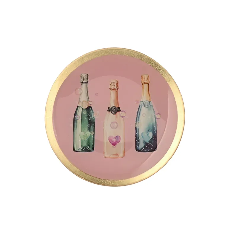 Glasteller CHAMPAGNER in salbeigrün, gold der Marke GiftCompany