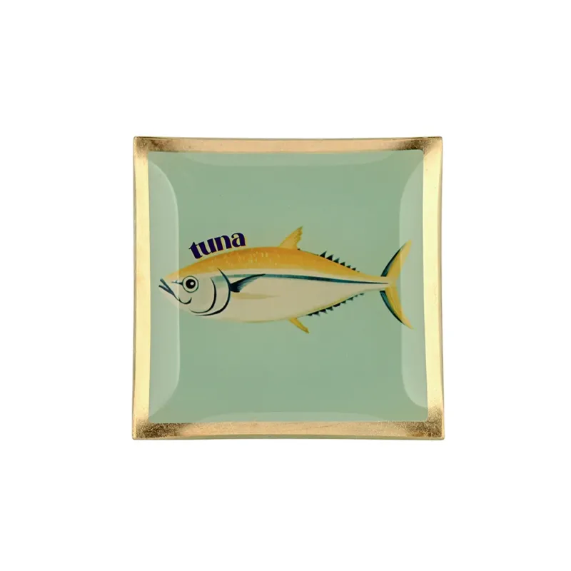 Glasteller TUNA in salbeigrün, gold der Marke GiftCompany