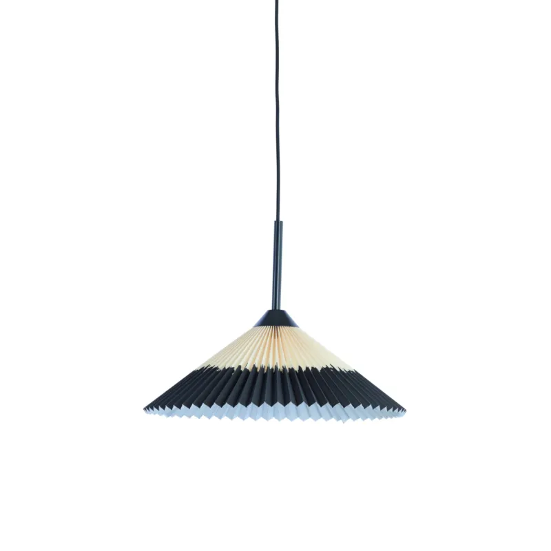 Hängeleuchte COLGATE schwarz pleated Ø45x17 cm