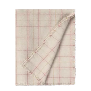 HANDLOOM KID BED THROW TARTAN ROSE