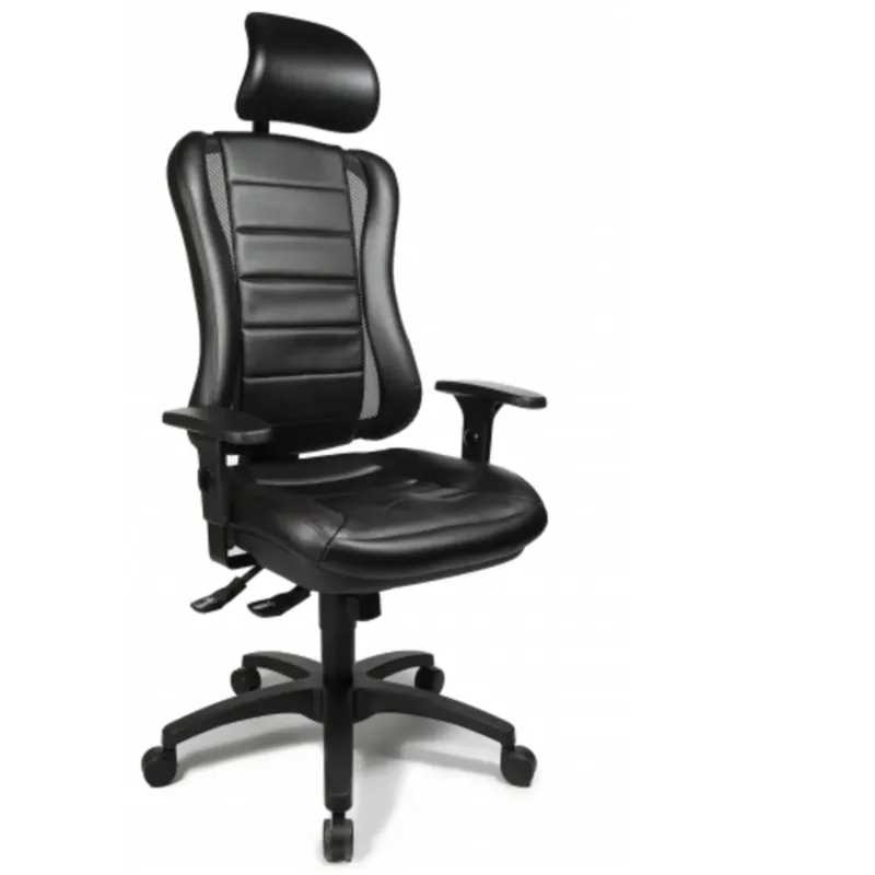 Schwarzer Profi-Bürostuhl HEAD POINT RS mit Kopfstütze und Armlehnen von Topstar