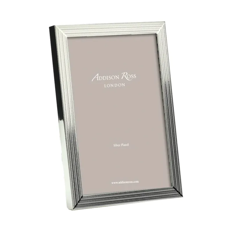 Herringbone Silver Plated Photo Frame - Addison Ross Ltd UK