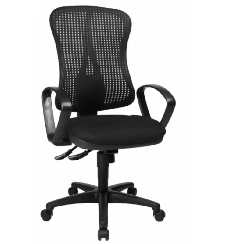 Schwarzer Profi-Bürostuhl HJH SOLUTION PRO AL.B2 mit Netzrückenlehne und Armlehnen von Topstar
