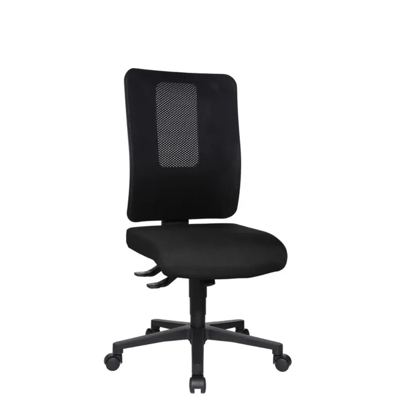 Schwarzer Profi-Bürostuhl HJH WORK BASIC mit Netzrückenlehne und Rollenkreuz von Topstar