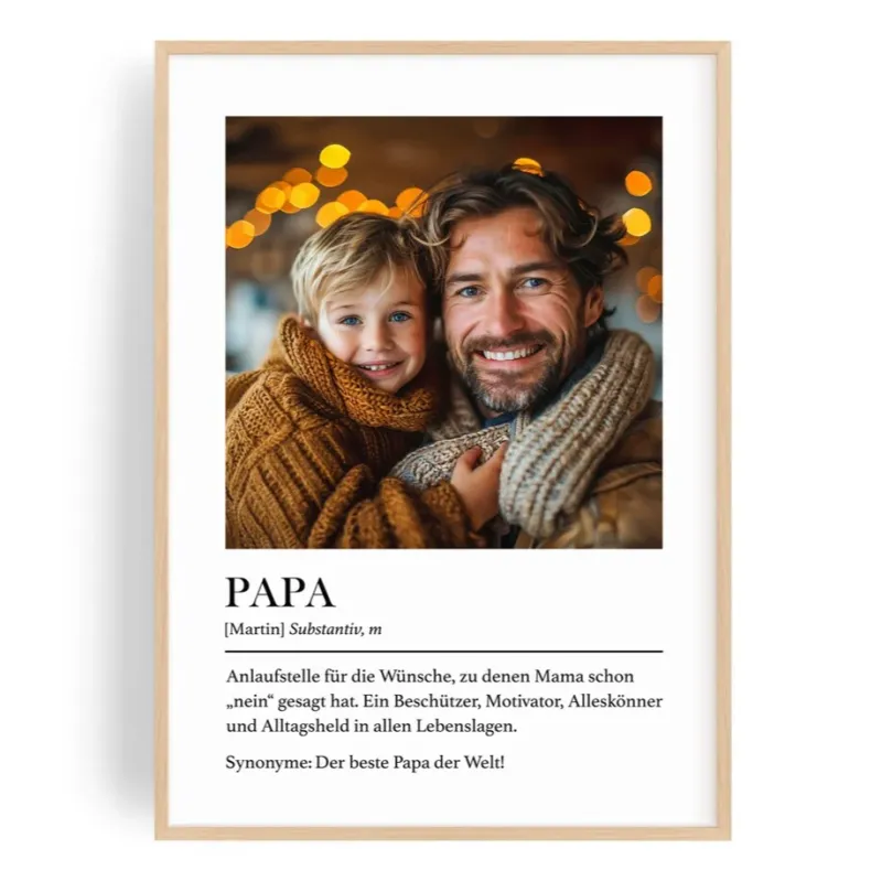 Papa Definition Poster mit Foto personalisiert