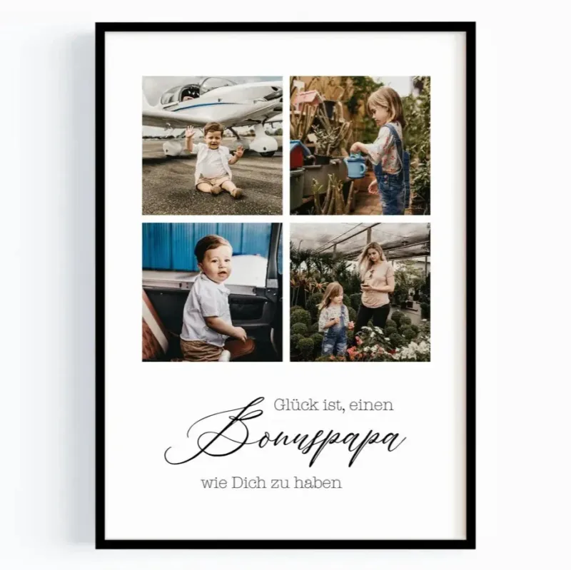 Bonuspapa Poster personalisiert mit Fotos