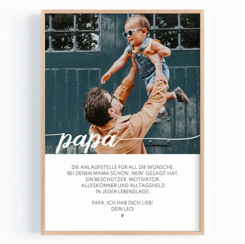 Papa Poster personalisiert mit Foto und Definition