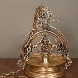 Brass Superfine Goddess gaja lakshmi wall hanging diya (37.5 INCH)