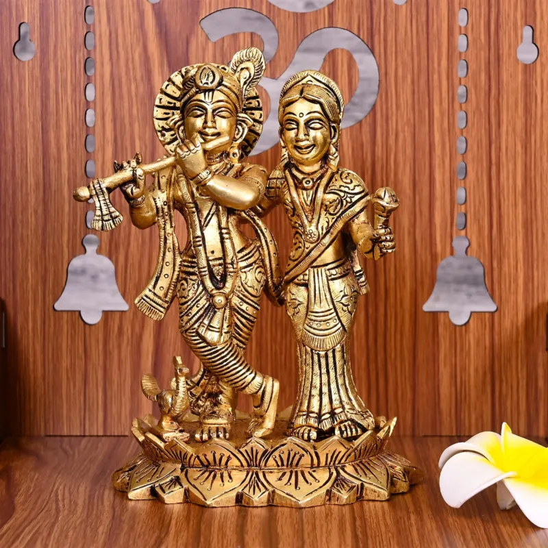 Brass Radha Krishna Idol (6.5 INCH)