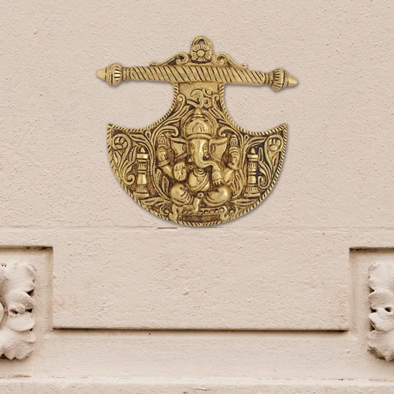 Brass Ganesha Wall Hanging (8 INCH)