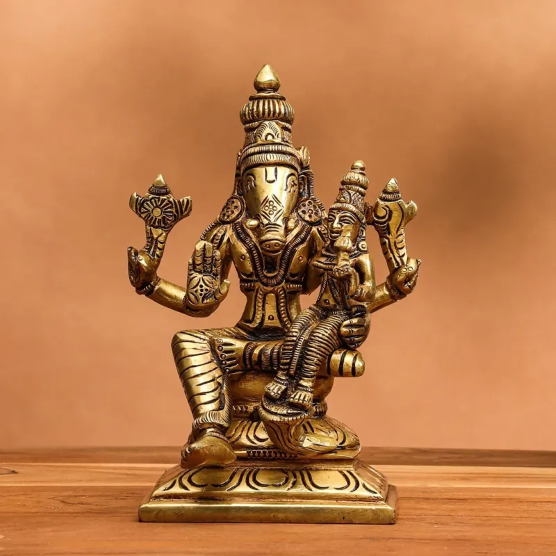Superfine Varaha Lakshmi Brass Idol (6 INCH)