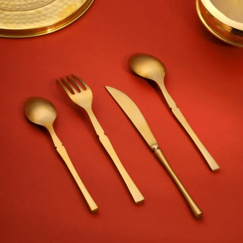 Cutlery Set, Brass Spoons, Brass Fork, Brass Knife, Modern Cutlery Set