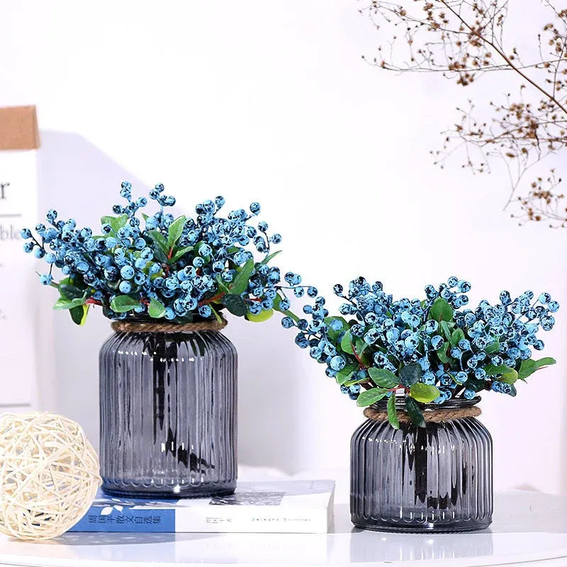Künstliche Stechpalmenbeeren-Zweige | 28 cm | Schaumstoff | Weihnachts- & Herbstdeko | 6 Farben | Großhandel