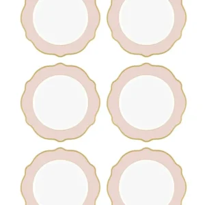 Jaswely Serving Plate 6 Pieces Pink 27 Cm - Exporgin - Global Shopping Site