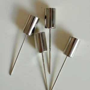 Vasenglück Kerzenhalter Kerzenhalter-Set für Adventskranz für Stabkerzen | ⌀2,3cm | Silber hochglanz