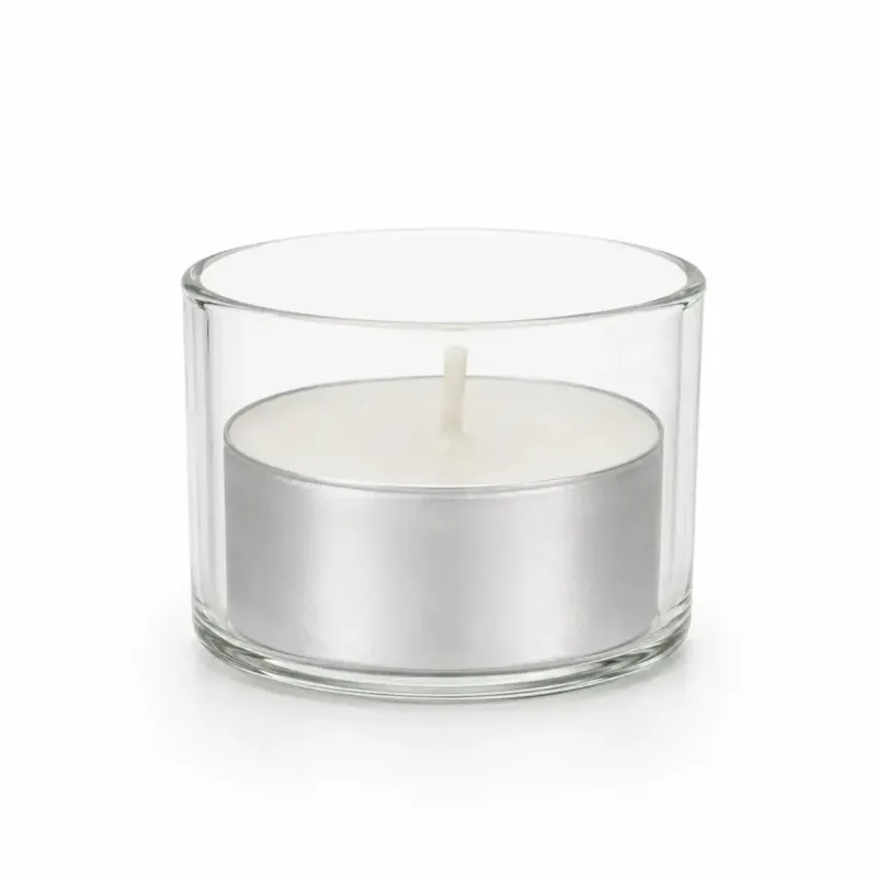 kleines Teelichtglas aus klaren Glas 3,5cm hoch Ø 4,2cm - Kerzenglas, Windlicht passgenaues teelichtglas transparent aus dünnen glassompex 32150 endless light