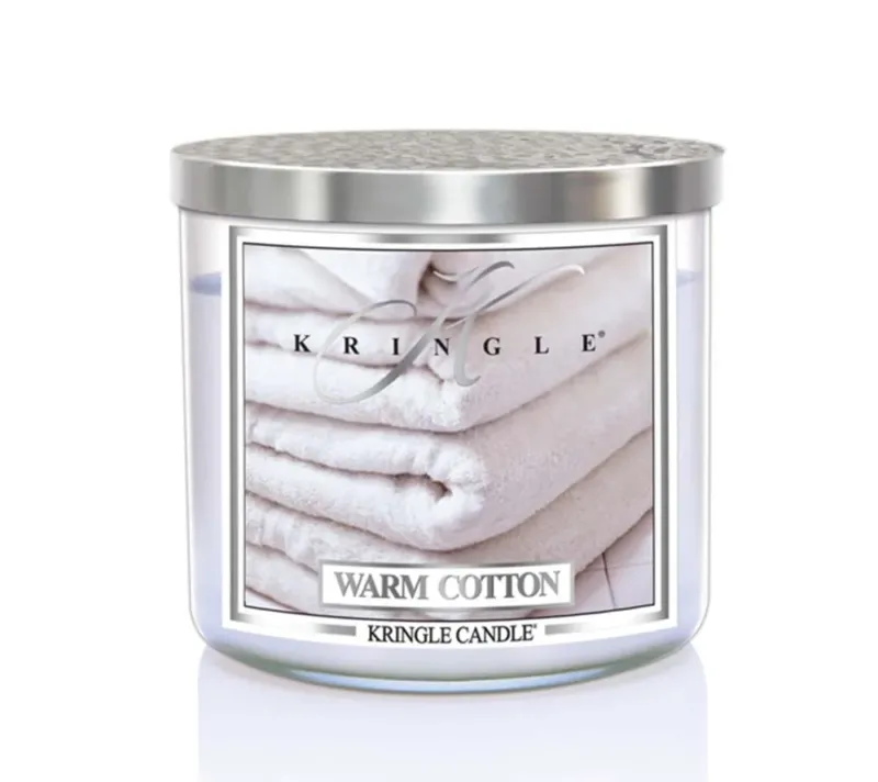 Warm Cotton Duftkerze von Kringle Candle kaufen – frische Wäsche, Frühlingsblüten & Moschus
