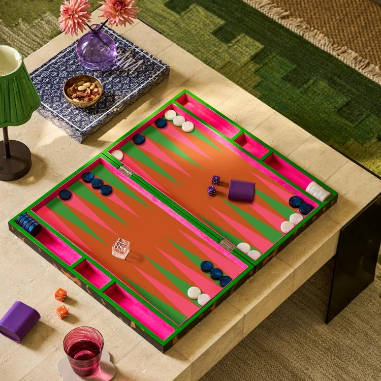 Lacquer Backgammon Set Tortoiseshell - Addison Ross Ltd UK